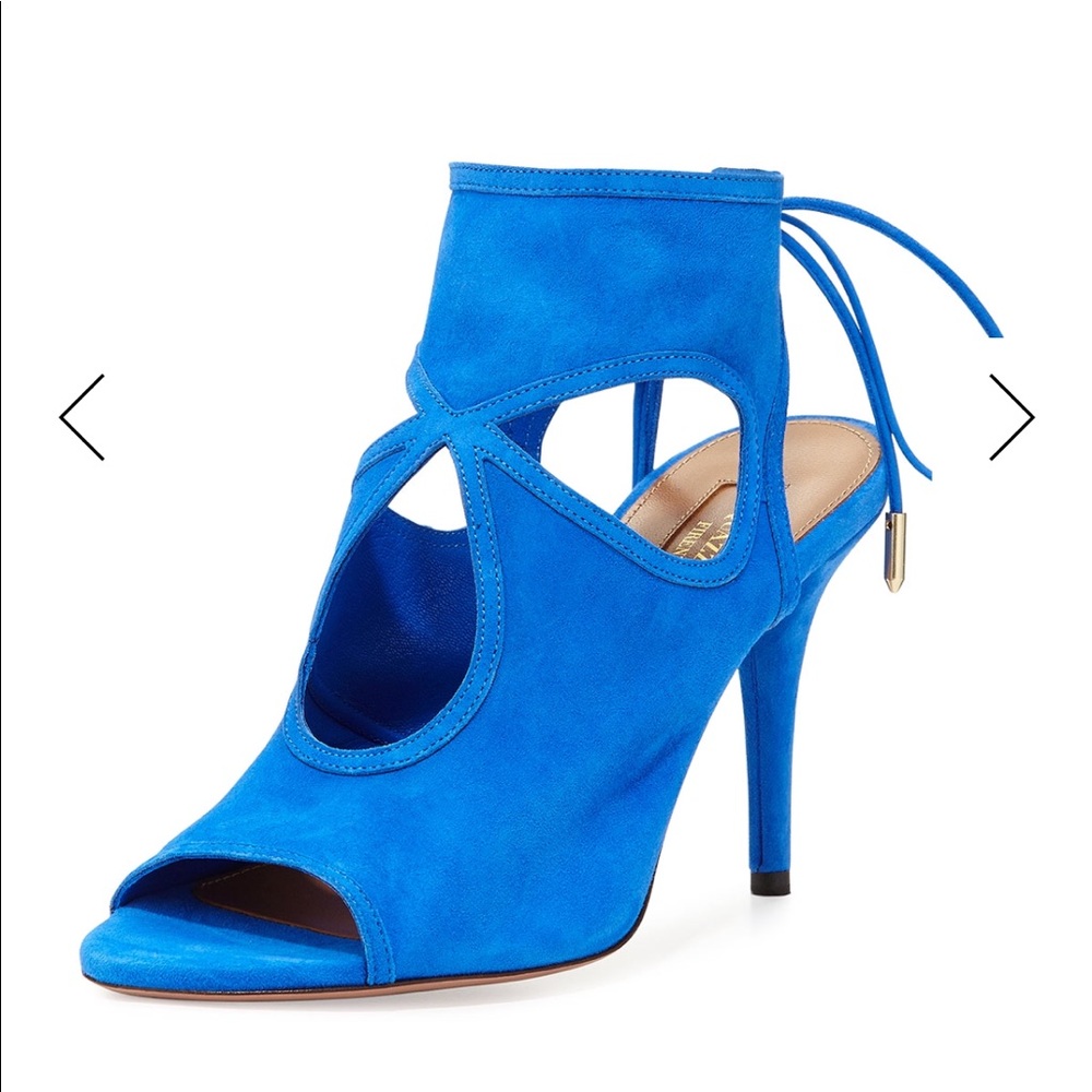 Aquazzura Sexy Thing Suede Cutout Sandal Heels